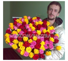 Весенний микс из 101 розы