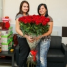 51 красная роза 150 см
