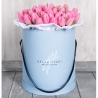 Коробка с розовыми тюльпанами от Bella Fiori