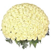 201 белая роза в корзине