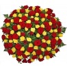 Корзина из 101 розы: красные + желтые