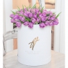 Фиолетовые тюльпаны в коробке Royal