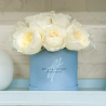 Белые душистые пионовидные розы в коробке Baby