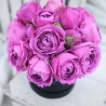 Фиолетовые пионовидные розы в коробке Baby