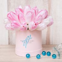 Нежно-розовые тюльпаны в коробке Baby
