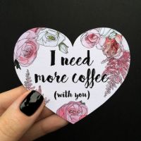 Открытка-сердце «I need a coffee»
