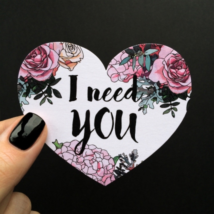 Открытка-сердце «I need you»