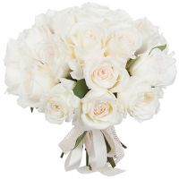 Букет белых пионовидных роз «Принцесса в платье»