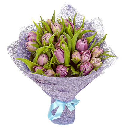 Букет «25 сиреневых тюльпанов»