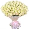75 белых роз (40 см)