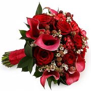 Свадебный букет невесты с каллами и розами №2