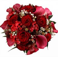 Свадебный букет невесты с каллами и розами №2