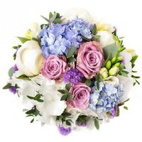 Свадебный букет невесты из гортензии и роз №8