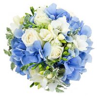 Свадебный букет невесты из гортензии и фрезии №9