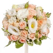 Свадебный букет невесты из кустовых роз с эустомой №35