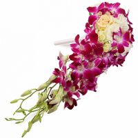 Свадебный букет невесты с розами и орхидеями №47