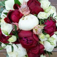 Букет с пионами и каллами №91