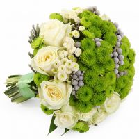 Свадебный букет невесты из роз и хризантем №106
