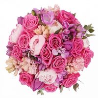 Букет из роз с тюльпанами и гиацинтами №107