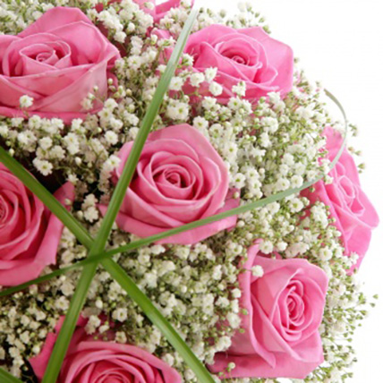 Свадебный букет невесты из розовых роз №114