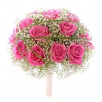 Свадебный букет невесты из розовых роз №114