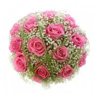 Свадебный букет невесты из розовых роз №114