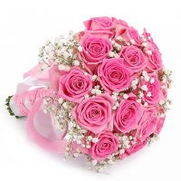 Свадебный букет невесты из розовых роз №117