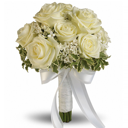 Свадебный букет невесты с белыми розами №124