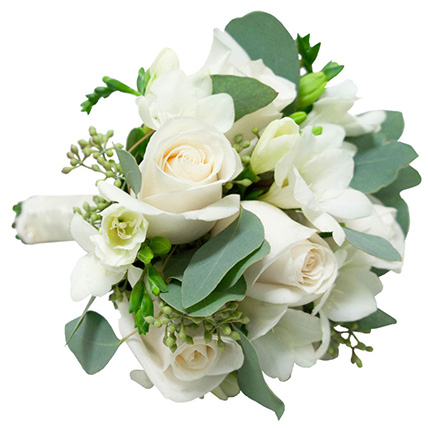 Свадебный букет невесты из роз и фрезий №125