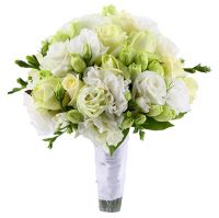 Свадебный букет невесты из лизиантусов и роз №144
