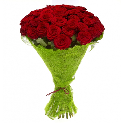 Букет 51 красная роза «Гран-при» по лучшим ценам с доставкой по Москве