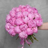 Букет из 25 розовых пионов