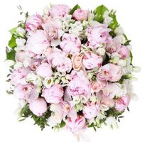 Корзина с пионами «Нежность»