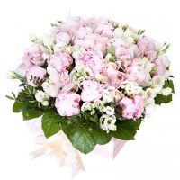 Корзина с пионами «Нежность»