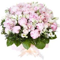Корзина с пионами «Нежность»