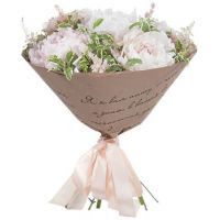 Букет из 5 пионов нежно-розовых «Амели»