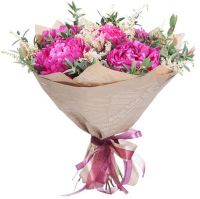 Букет из 5 пионов «Изыск»