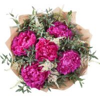 Букет из 5 пионов «Изыск»