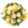 Букет с розами и орхидеей «Солнечный луч»