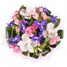 Букет с розами, орхидеей и ирисами «Нефрит»