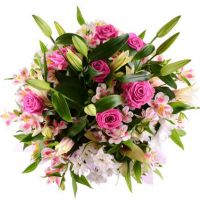 Букет лилий с альстромериями «Мечты»