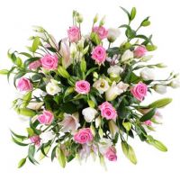 Букет с лилиями и розами «Стильный»