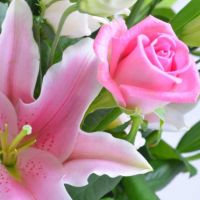 Букет с лилиями и розами «Стильный»