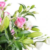 Букет с лилиями и розами «Стильный»
