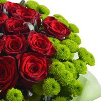 Букет с хризантемами и розами «Свежесть»