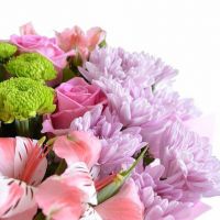 Букет с хризантемами «Ласточка»