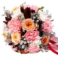 Свадебный букет невесты с пионовидными розами №205