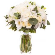 Свадебный букет невесты с белыми розами и гортензией №211