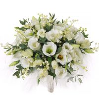 Свадебный букет невесты эустомами и ландышами №223