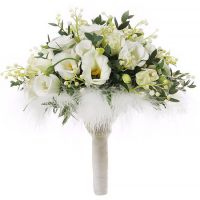 Свадебный букет невесты эустомами и ландышами №223